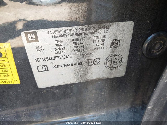 Chevrolet lkw 2015 1G11C5SL2FF240410 Image 9