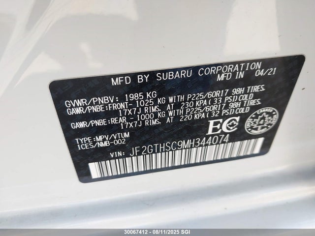 JF2GTHSC9MH344074 Subaru na
