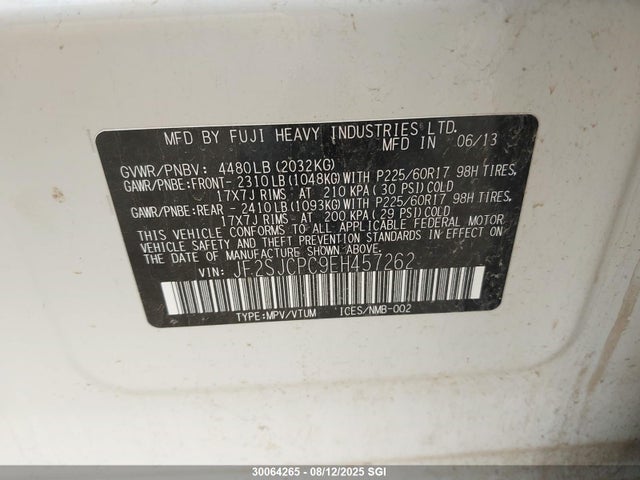 Subaru 2.5na c0 2014 JF2SJCPC9EH457262 Image 9