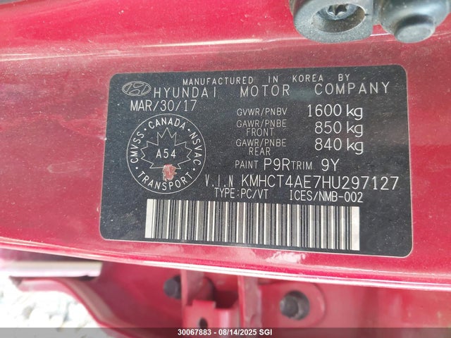 KMHCT4AE7HU297127 Hyundai 2017