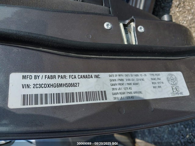 2C3CDXHG6MH506627 Dodge Charger