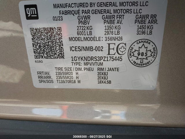 1GYKNDRS3PZ175445 Cadillac lgx