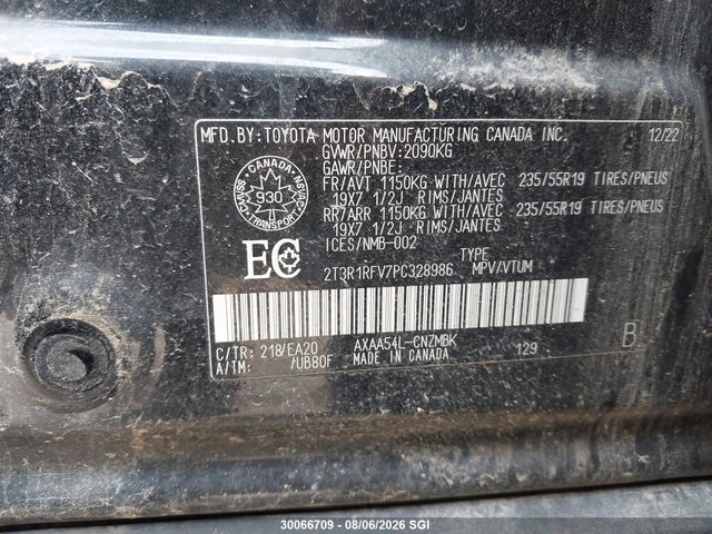 30066709 :رقم المزاد ، 2T3R1RFV7PC328986 vin ، 2023 Toyota Rav4 Xle/xle Premium مزاد بيع