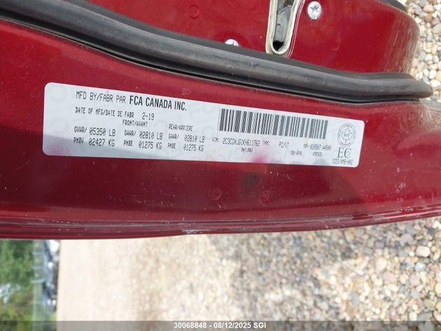 2C3CDXJG1KH611762 Dodge 2019