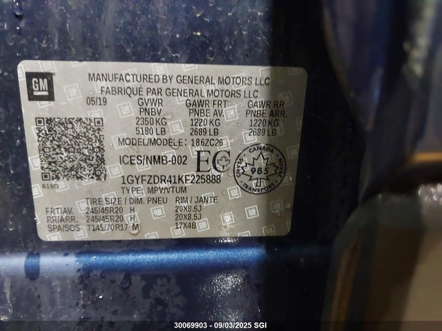1GYFZDR41KF225888 Cadillac lsy - sidi, vvt, alum, var 3