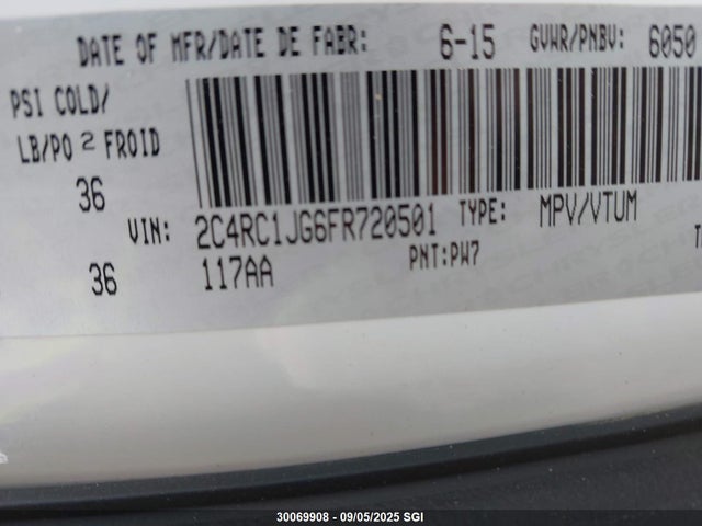 2C4RC1JG6FR720501 Chrysler Town and Country