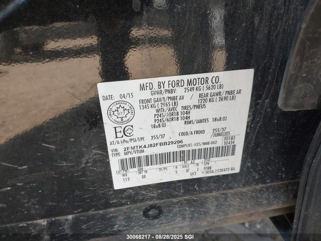 Ford 2015 2015 2FMTK4J82FBB29296 Image 9