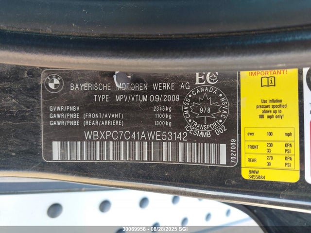 30069958 :رقم المزاد ، WBXPC7C41AWE53142 vin ، 2010 Bmw X3 Xdrive28i مزاد بيع
