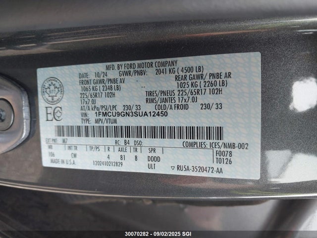 Ford dragon gtdi 2025 1FMCU9GN3SUA12450 Image 9