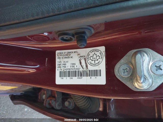 Honda r18z1 2014 2HGFB2F47EH028263 Image 9