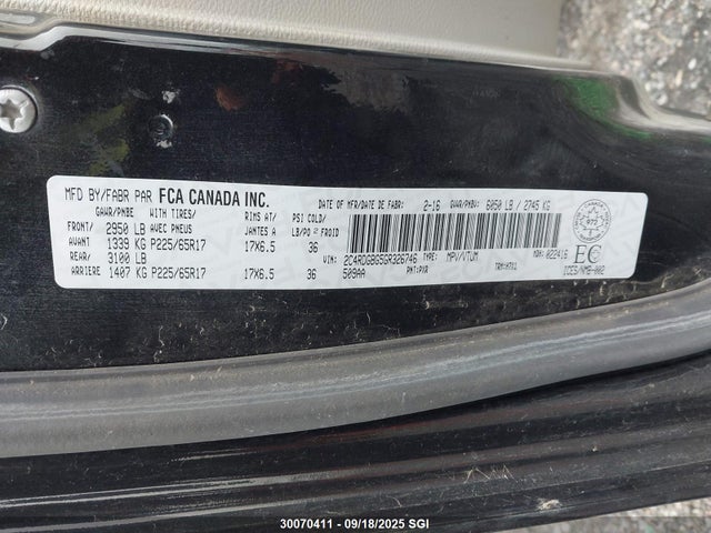 2C4RDGBG5GR326746 Dodge 2016