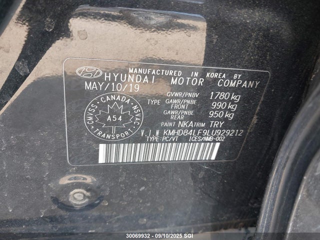 KMHD84LF9LU929212 Hyundai mpi nu