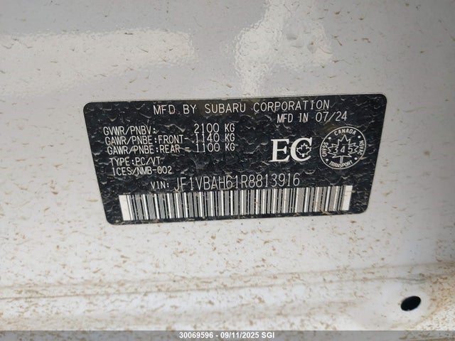 JF1VBAH61R8813916 Subaru dib