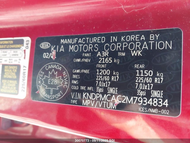 KIA gdi theta-ii 2021 KNDPMCAC2M7934834 Image 9
