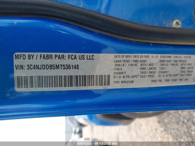 3C4NJDDB5MT536148 Jeep Compass
