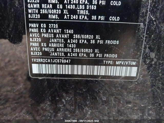 Volkswagen fsi 2018 1V2RR2CA1JC579947 Image 9