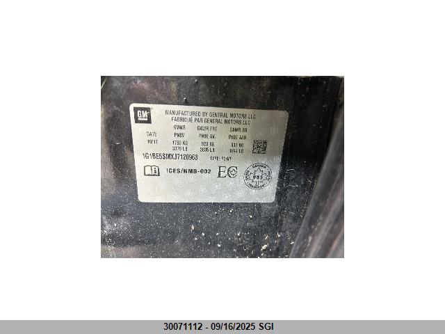 1G1BE5SMXJ7120963 Chevrolet le2 -di: direct injection, vvt: variable valve timing, gen, alum