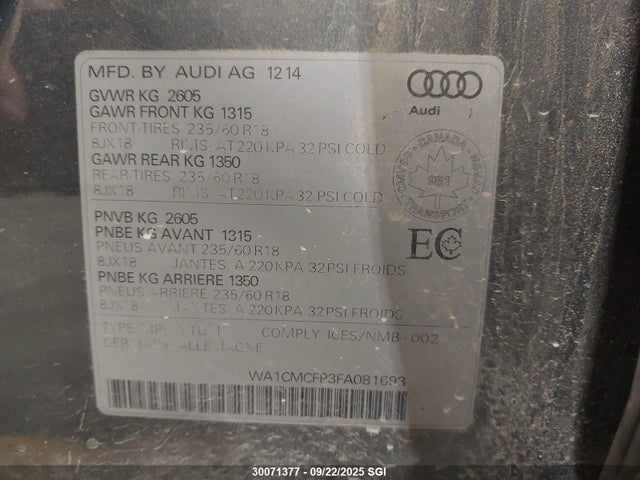 Audi Q5 2015 WA1CMCFP3FA081693 Image 9