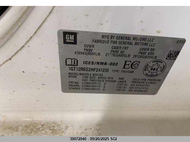 1GT12REG2HF241236 GMC L96 - E85 Max, Iron