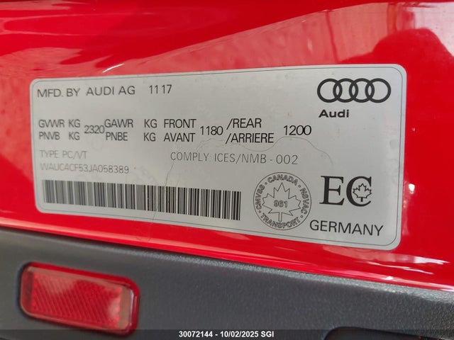 Audi S5 2018 WAUC4CF53JA058389 Image 9