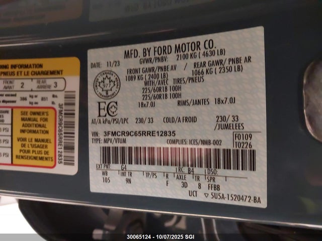 3FMCR9C65RRE12835 Ford dragon