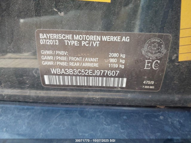 WBA3B3C52EJ977607 BMW 2014