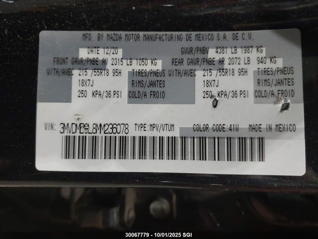 3MVDMBCL8MM236078 Mazda py