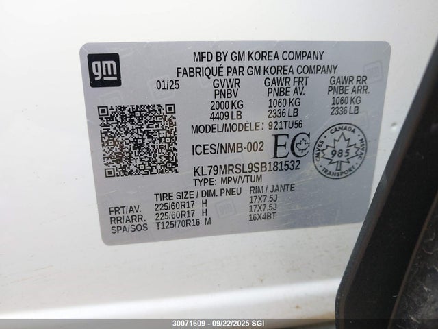 Chevrolet l3t 2025 KL79MRSL9SB181532 Image 9