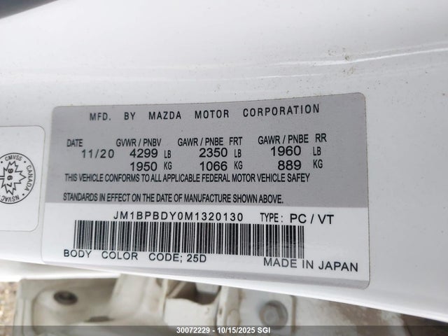 JM1BPBDY0M1320130 Mazda Mazda3 Gt W/turbo