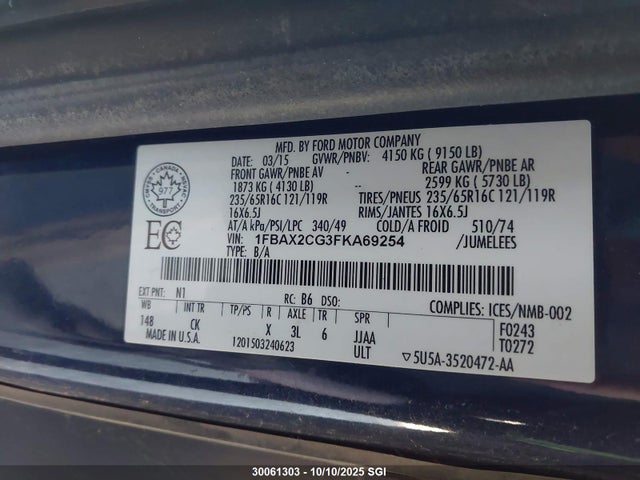 1FBAX2CG3FKA69254 Ford Transit