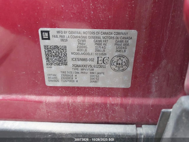 Chevrolet lyx - direct injection, vvt, fgt, turbo, alum, gen1 2020 2GNAXXEV5L6123051 Image 9