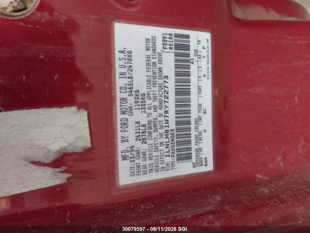 Продажа на аукционе авто 1994 Lincoln Town Car Executive, vin: 1LNLM81W7RY722773, номер лота: 30079597
