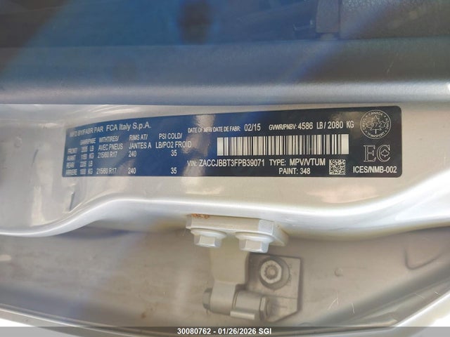 Jeep Renegade Latitude 2015 ZACCJBBT3FPB39071 Image 9