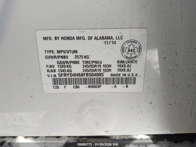Acura Mdx Technology 2015 5FRYD4H68FB504005 Image 9