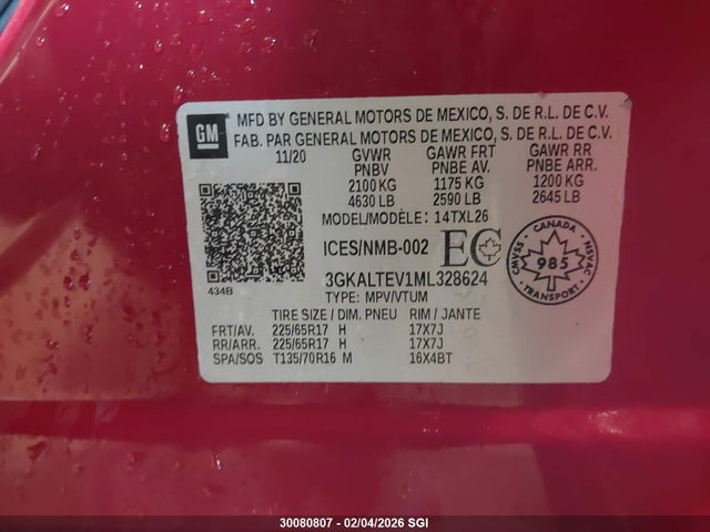 3GKALTEV1ML328624 GMC Terrain Sle