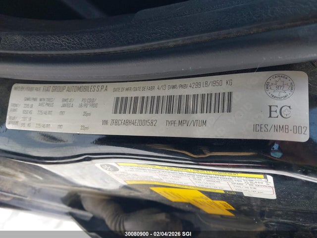ZFBCFABH4EZ001582 Fiat 500l Easy