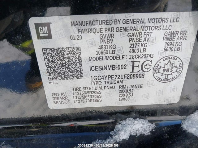 1GC4YPE72LF208908 Chevrolet Silverado K2500 Heavy Duty Ltz