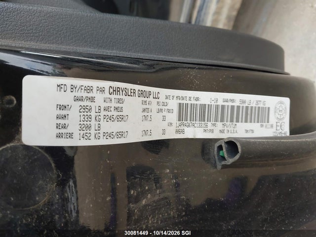 30081449 :رقم المزاد ، 1J4PR4GK7AC133156 vin ، 2010 Jeep Grand Cherokee Laredo مزاد بيع