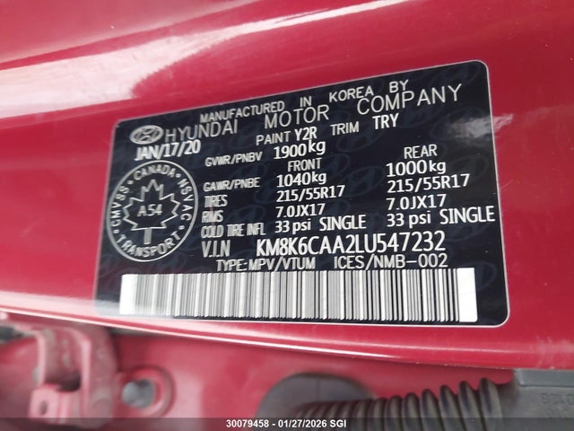 Hyundai Kona Sel Plus 2020 KM8K6CAA2LU547232 Image 9