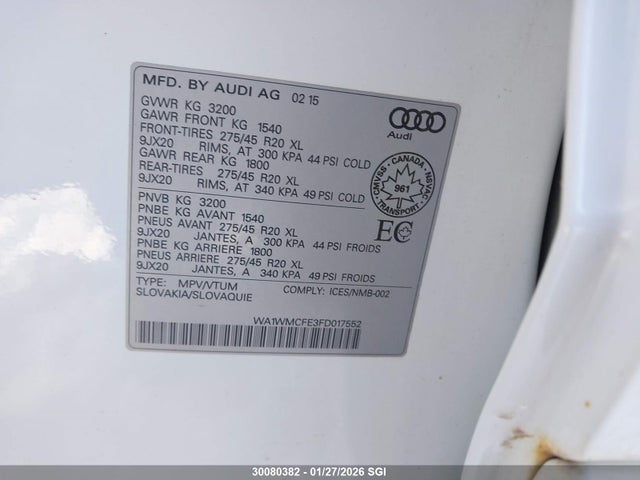 WA1WMCFE3FD017552 Audi Q7 Tdi/prestige