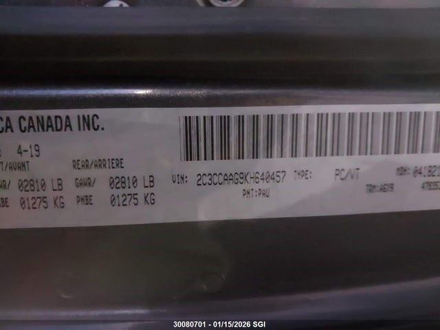 2C3CCAAG9KH640457 Chrysler 300 Touring