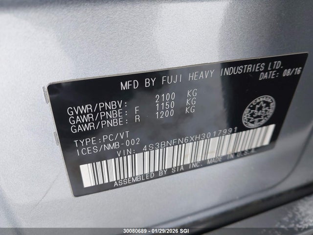 4S3BNFN6XH3017991 Subaru Legacy 3.6r Limited