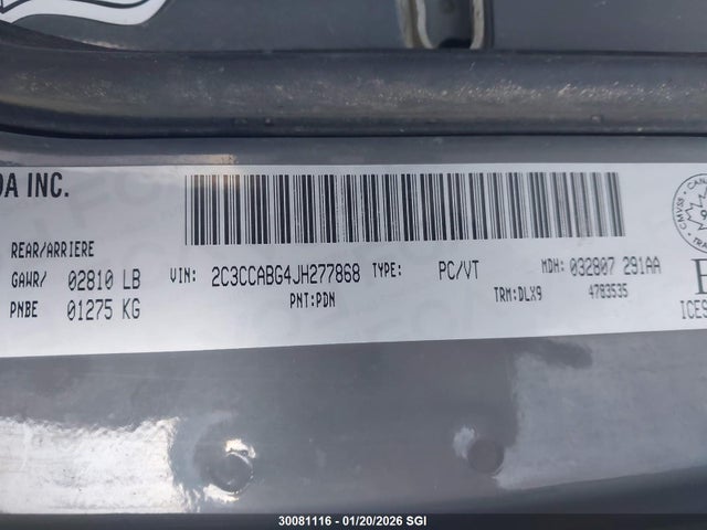 2C3CCABG4JH277868 Chrysler 300 S