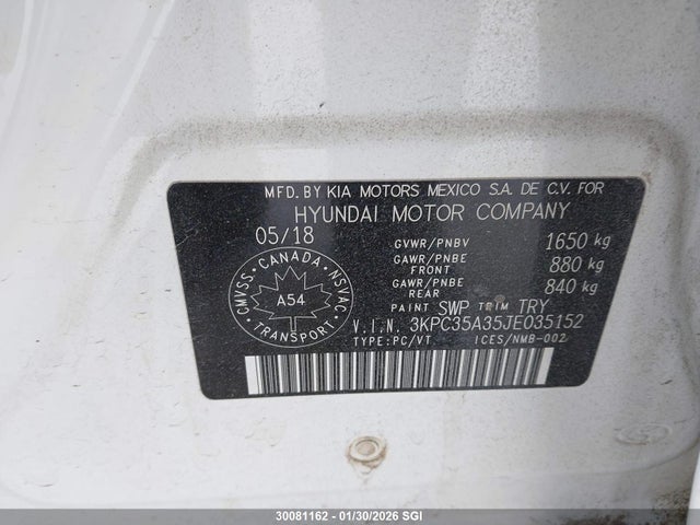 Hyundai Accent Limited 2018 3KPC35A35JE035152 Image 9
