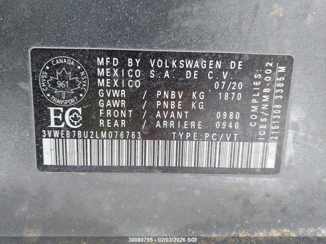 Volkswagen Jetta Highline 2020 3VWEB7BU2LM076763 Image 9