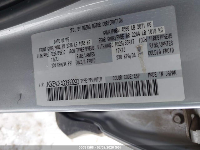 JM3KE4CY4G0653290 Mazda Cx-5 Touring