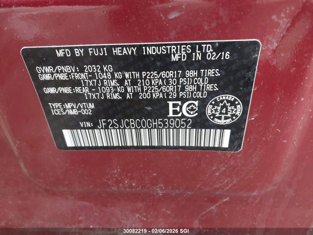 JF2SJCBC0GH539052 Subaru Forester 2.5i