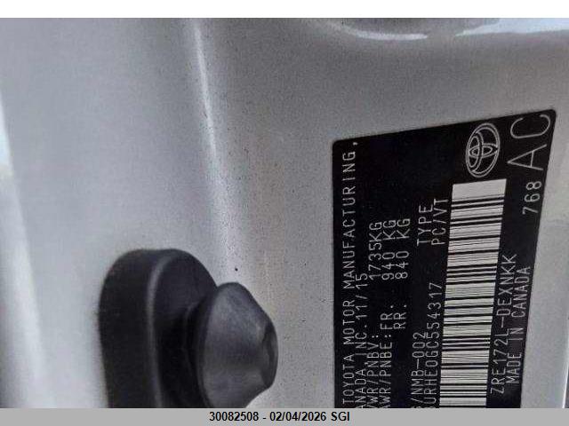 2T1BURHE0GC554317 Toyota Corolla L/le/le Pls/prm/s/s Pls