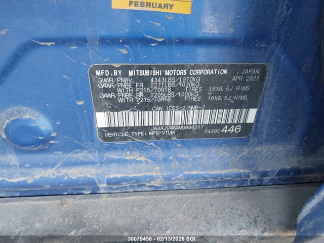 JA4AJVAW4MU606217 Mitsubishi Rvr Se/sel/le/gt