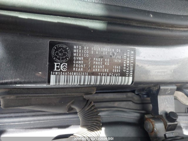 3VW5DAAT4KM502970 Volkswagen Beetle S/final Edition Se/final